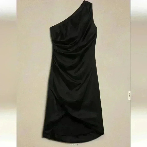 BANANA REPUBLIC ONE-SHOULDER SATIN KNEE-LENGTH DRESS - Picture 5 of 10